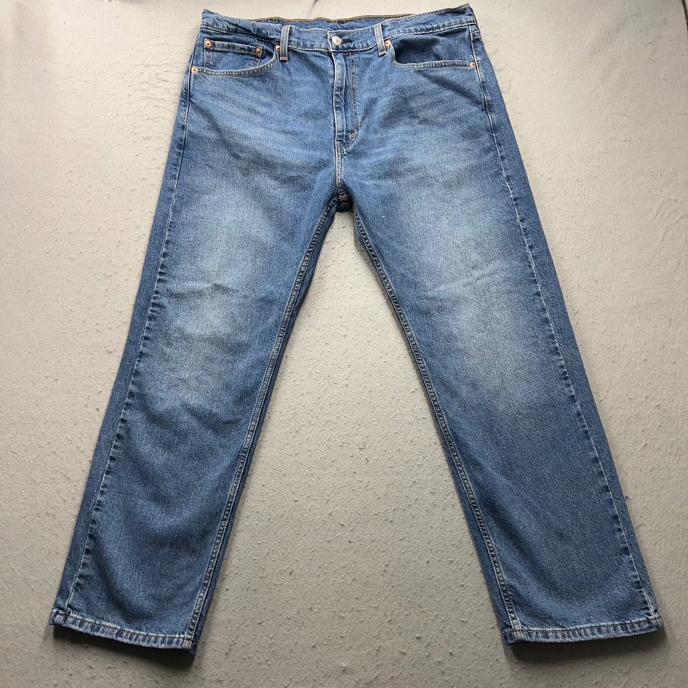Levis 505 Regular Fit Straight Leg Blue Jeans Mens 38x30 Medium Wash 00505-2959